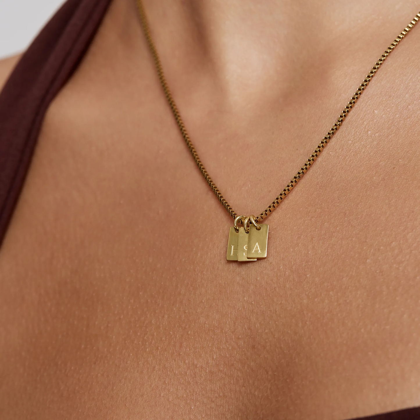 Personalised Tag Initial Necklace