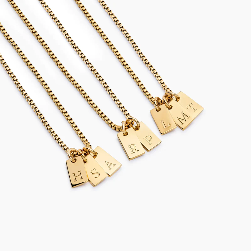 Personalised Tag Initial Necklace