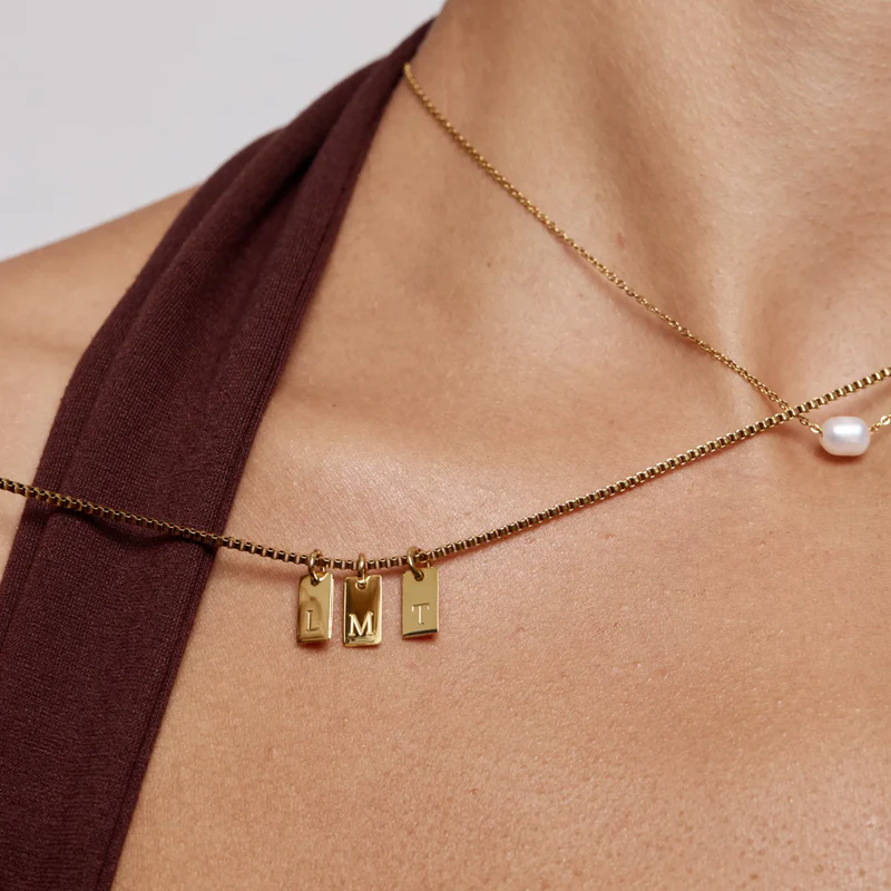 Personalised Tag Initial Necklace