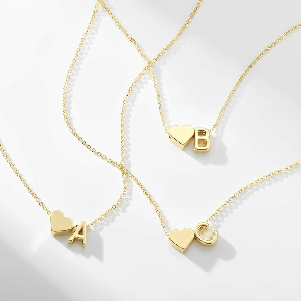 Katy Heart Initial Necklace