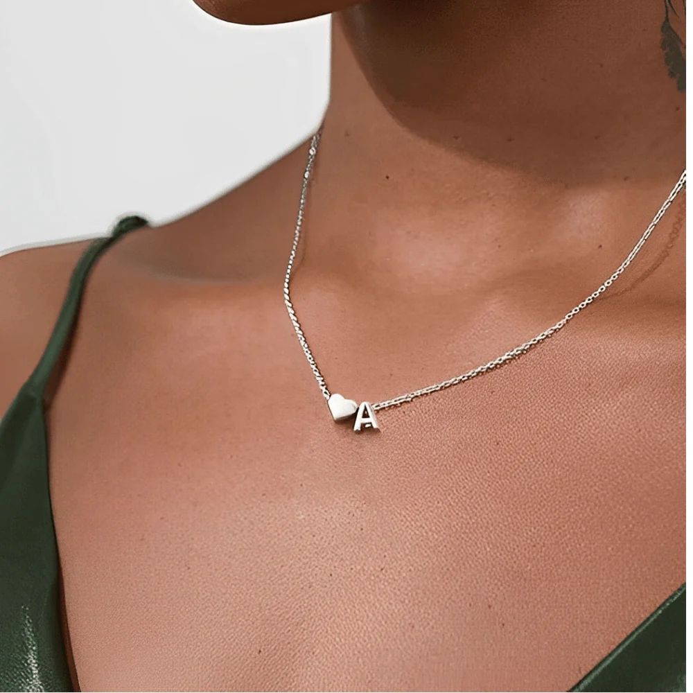 Katy Heart Initial Necklace
